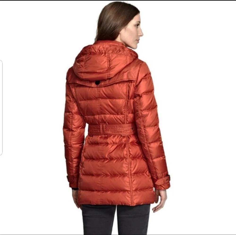 Burberry Brit burnt orange puffer belted sport coat - Picture 6 of 6